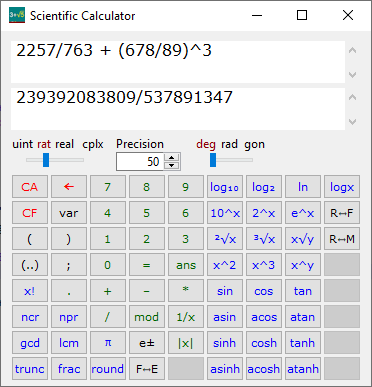 Calculator for fraction numbers, fraction calculator